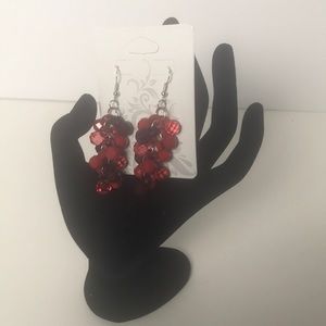 Red beaded earrings